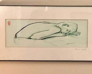 Walter Sauer "La Femme Couchée" Decorative Lithograph Gallery Print