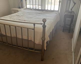 Traditional Brass Metal Bed Frame with Headboard & Footboard