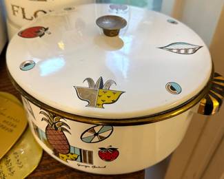 Georges Briard "Ambrosia" MCM Enamelware Covered Stockpot