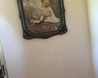 Framed Child Portrait Print in Ornate Decorative Frame