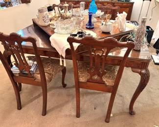 Romweber Chippendale/Louis XV Carved Mahogany Dining Chairs