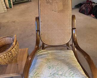 Bentwood Rocking Chair with Caned Seat and Back