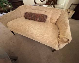 Damask Upholstered Settee