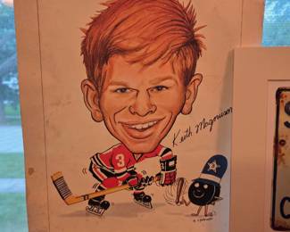 Robert Pelkowski, Caricature Print of Chicago Blackhawks defenseman Keith Magnuson