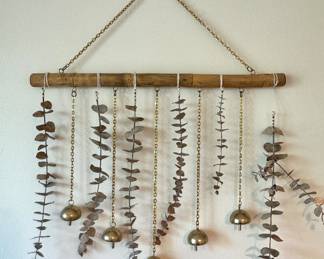 Eucalyptus and Brass Bell Wall Decor