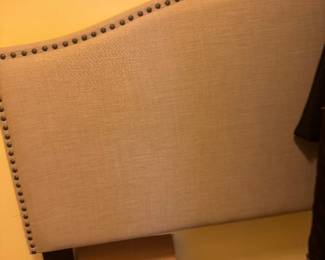 Upholstered Curved Headboard with Nailhead Trim