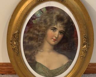 Convex glass vintage framed print