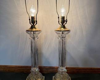 Crystal and brass lamps
