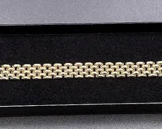 14K Italian Yellow Gold Panther Link Bracelet