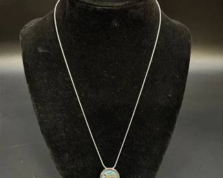 Rainbow Mountain Pendant Necklace And Snowflake Brooch