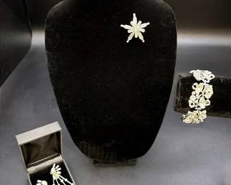 Mid-Century Rhinestone Costume Jewelry Lot