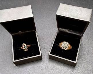 10K Eau Claire High School Class 1927 Ring & An Antique Victorian Rose Gold Ring