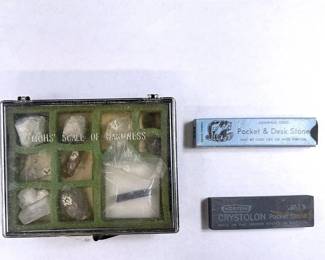 Mohs’ Scale Of Hardness Kit, A Bear Creek Aluminum Oxide Sharpener & A Crystolon Pocket Stone