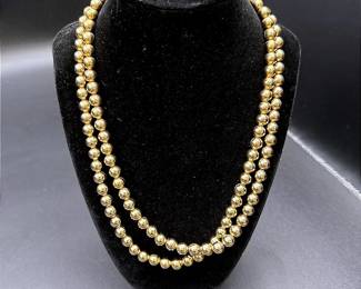 Monet Double-Strand Gold-Toned Beaded Ball Necklace