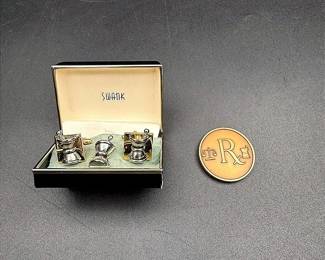 Vintage Balfour Pharmacist Cufflink And Tie Tack Set And Pharmacist Century Of Service Medal
