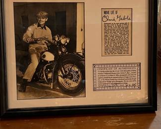 Clark Gable 1938 Harley Davidson "Movie Life" Print