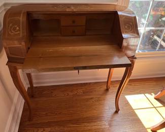 Louis XV Style Marquetry Inlaid Ladies Writing Desk