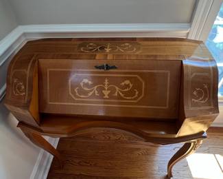 Louis XV Style Marquetry Inlaid Ladies Writing Desk