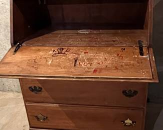 Vintage Maple Drop-Front Secretary Desk by Homestead