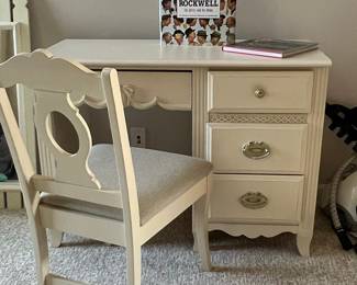 Vintage French Provincial Style Vanity Desk and Chair Set