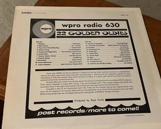 WPRO Radio 630 22 Golden Oldies Vinyl LP POST-63