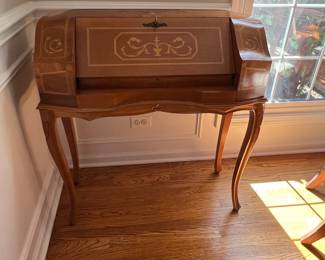 Louis XV Style Marquetry Inlaid Ladies Writing Desk