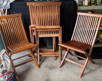 Danish Teak Folding Chairs