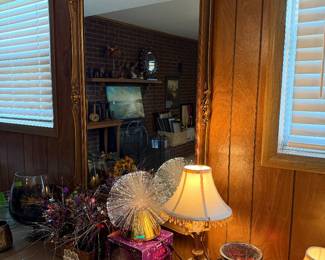 Lamps and beautiful mirror.