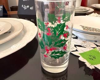 Vintage set of 10 Christmas glasses.