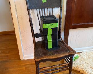 Antique chair and bed risers. 