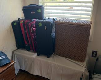 Luggage and basket. 