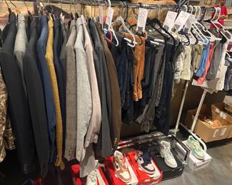 Men’s Sports coats and Men’s pants 34, 35, 36, 38 (Canali, Bachrach, Tommy Bahama, Vuori) and Nike Shoes