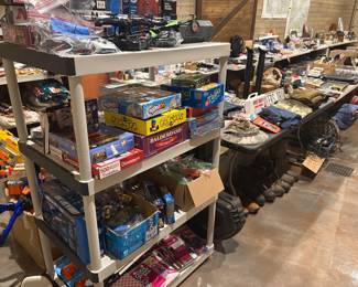 Games, Crafts, Drones, Lightsaber, PEZ Dispensers, LEGO Mini Figures and Hunting Items
