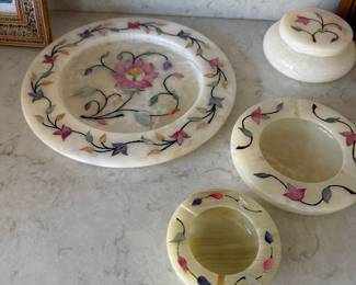 Hardstone with Floral Inlay