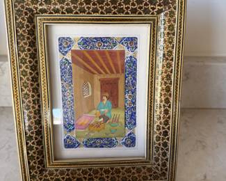 Miniature Persian Painting with Ornate frame