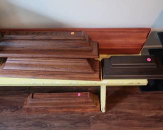 wood display for dishes on walls