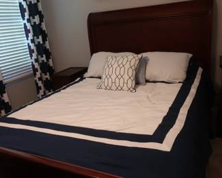 queen bed with headboard and frame
