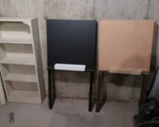 bookcase and easels