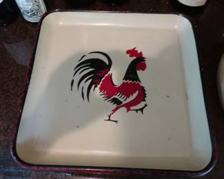 vintage rooster trays