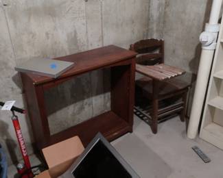 bookcase and old school desk