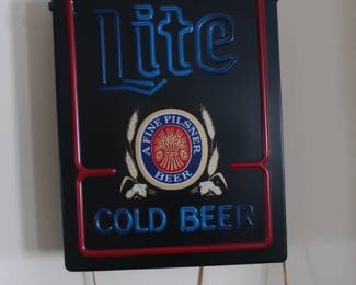 1983 lite cold beer sign