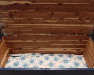 inside of cedar chest