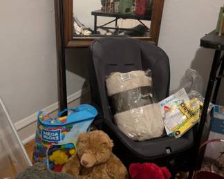 Child seats along with toys