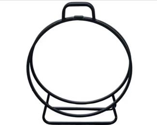 Black Steel Circular Firewood Log Hoop Storage Rack