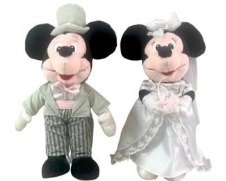 Vintage Disney Mickey & Minnie Mouse Wedding Groom And Bride Set