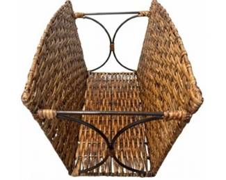 Wicker And Wrought Iron Magazine Rack