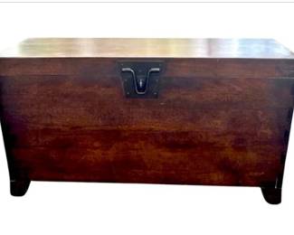 Korean Footed Trunk With Wrought Iron Hardware