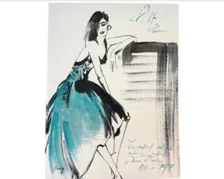 Framed Fashion Print - Blue/Black