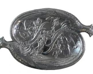 Vintage Serving Tray - 1986 Arthur Court Pheasant & Quail Aluminum