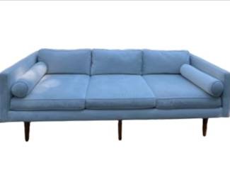 West Elm Monroe Sofa In Light Grey Upholstery